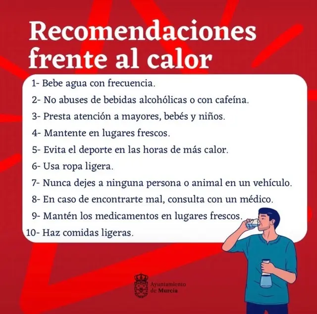 Recomendaciones calor aviso rojo