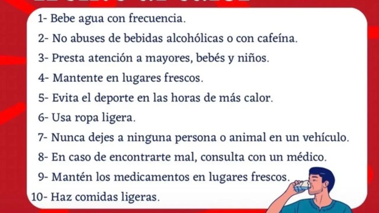 Recomendaciones calor aviso rojo